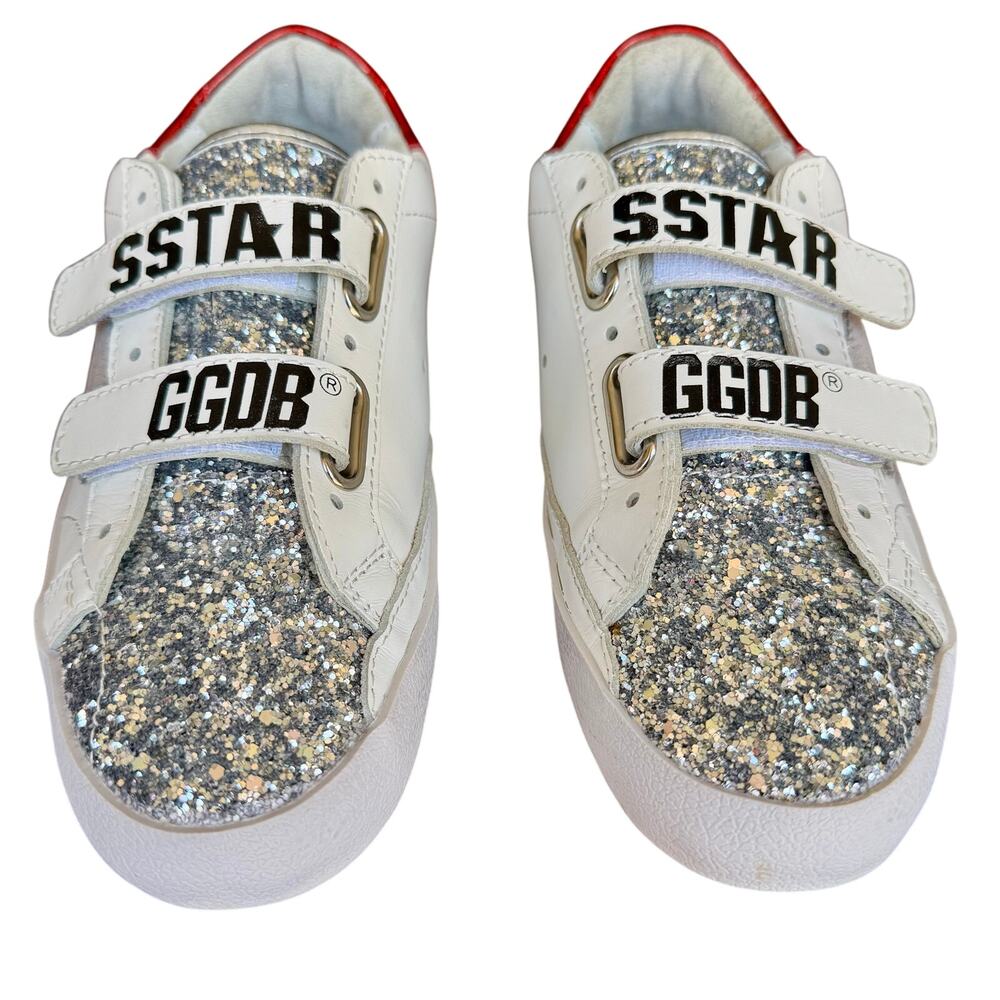 Golden Goose Old School Glitter leather Sneaker, Superstar Red/White GGDB SSTAR - Picture 2 of 10